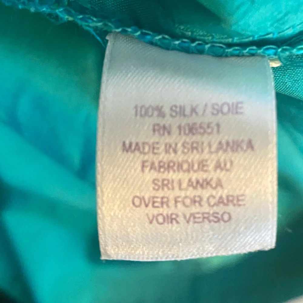 Calypso St Barth Silk Luminescent Teal Aqua Boho Luxe Dress Resort Luxury S